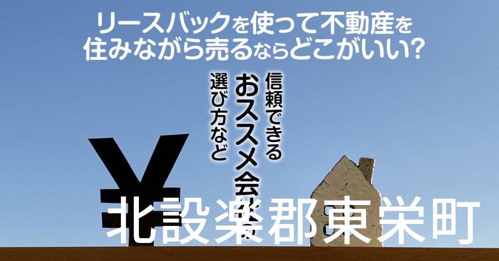 北設楽郡東栄町でリースバックを使って不動産を売るならどこがいい？信頼できるおススメ会社の選び方など