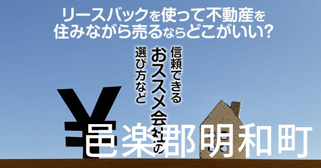 邑楽郡明和町でリースバックを使って不動産を売るならどこがいい？信頼できるおススメ会社の選び方など