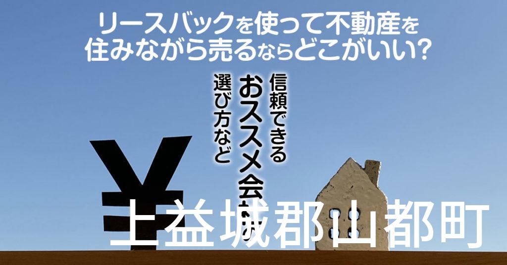 上益城郡山都町でリースバックを使って不動産を売るならどこがいい？信頼できるおススメ会社の選び方など