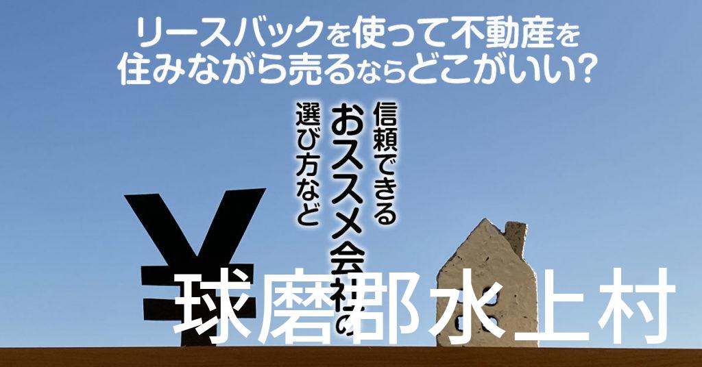 球磨郡水上村でリースバックを使って不動産を売るならどこがいい？信頼できるおススメ会社の選び方など