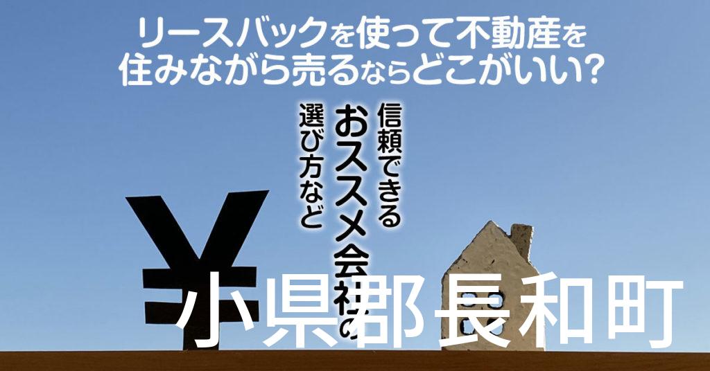 小県郡長和町でリースバックを使って不動産を売るならどこがいい？信頼できるおススメ会社の選び方など