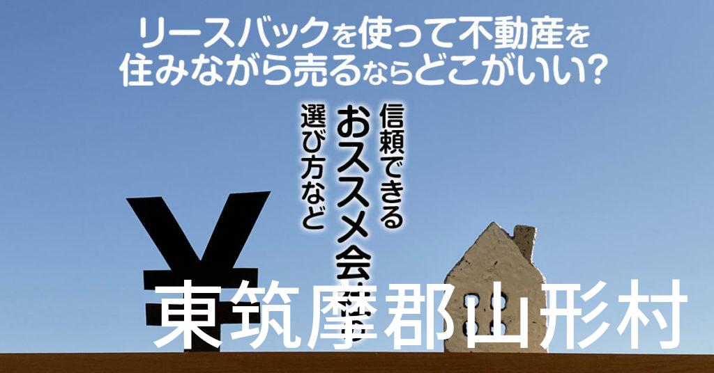 東筑摩郡山形村でリースバックを使って不動産を売るならどこがいい？信頼できるおススメ会社の選び方など