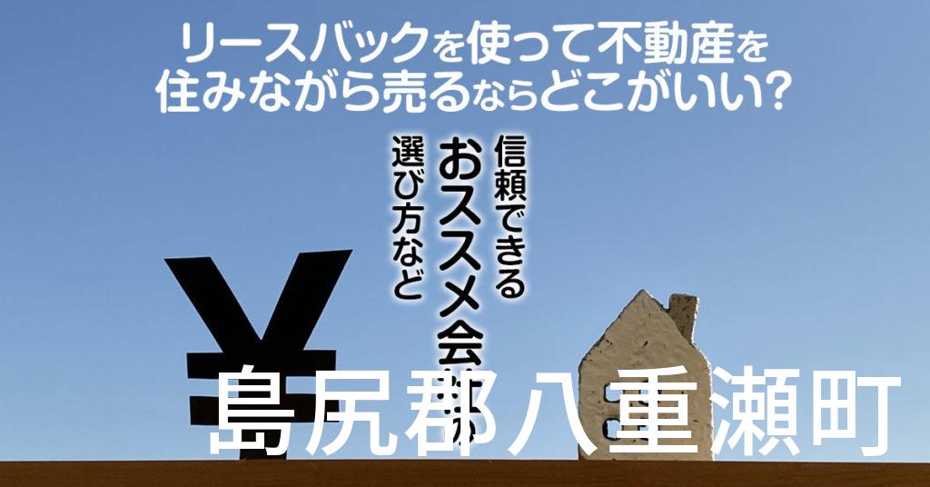 島尻郡八重瀬町でリースバックを使って不動産を売るならどこがいい？信頼できるおススメ会社の選び方など