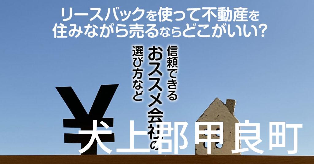 犬上郡甲良町でリースバックを使って不動産を売るならどこがいい？信頼できるおススメ会社の選び方など